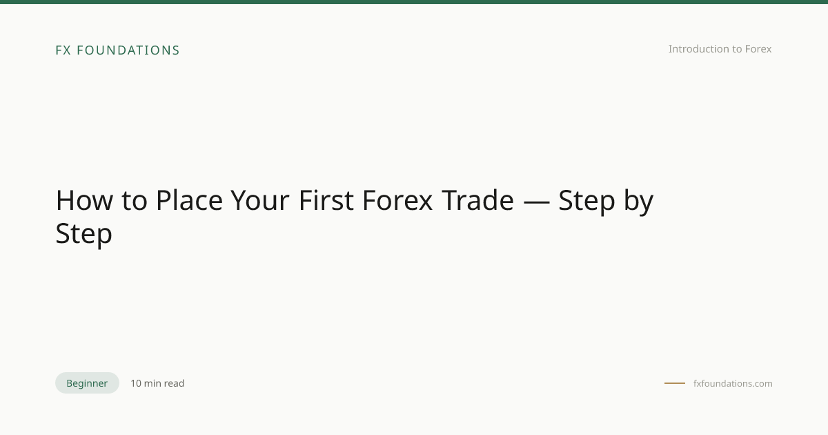 How to Place Your First Forex Trade — Step by Step | Free Beginner ...